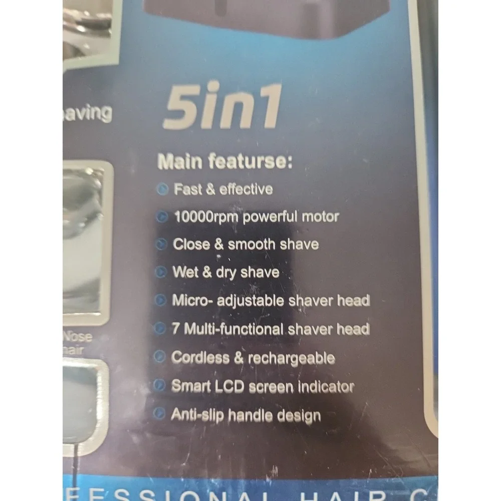 Hair clipper- 5 in 1 Kit Electric Razor, Hair Trimmer‎ with LED Display SEALED